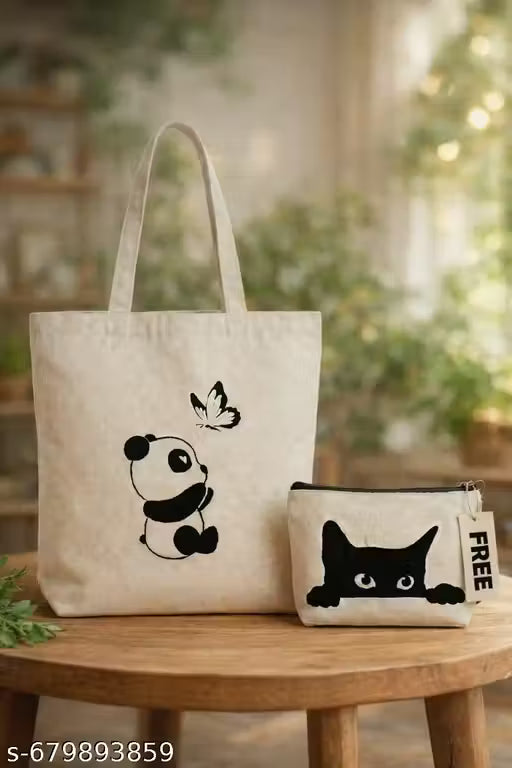 Tote bag For Women And Girl's With Zipper Closure | Stylish Printed Eco-Friendly Shopping Bags | AND Daily use Tote Bag