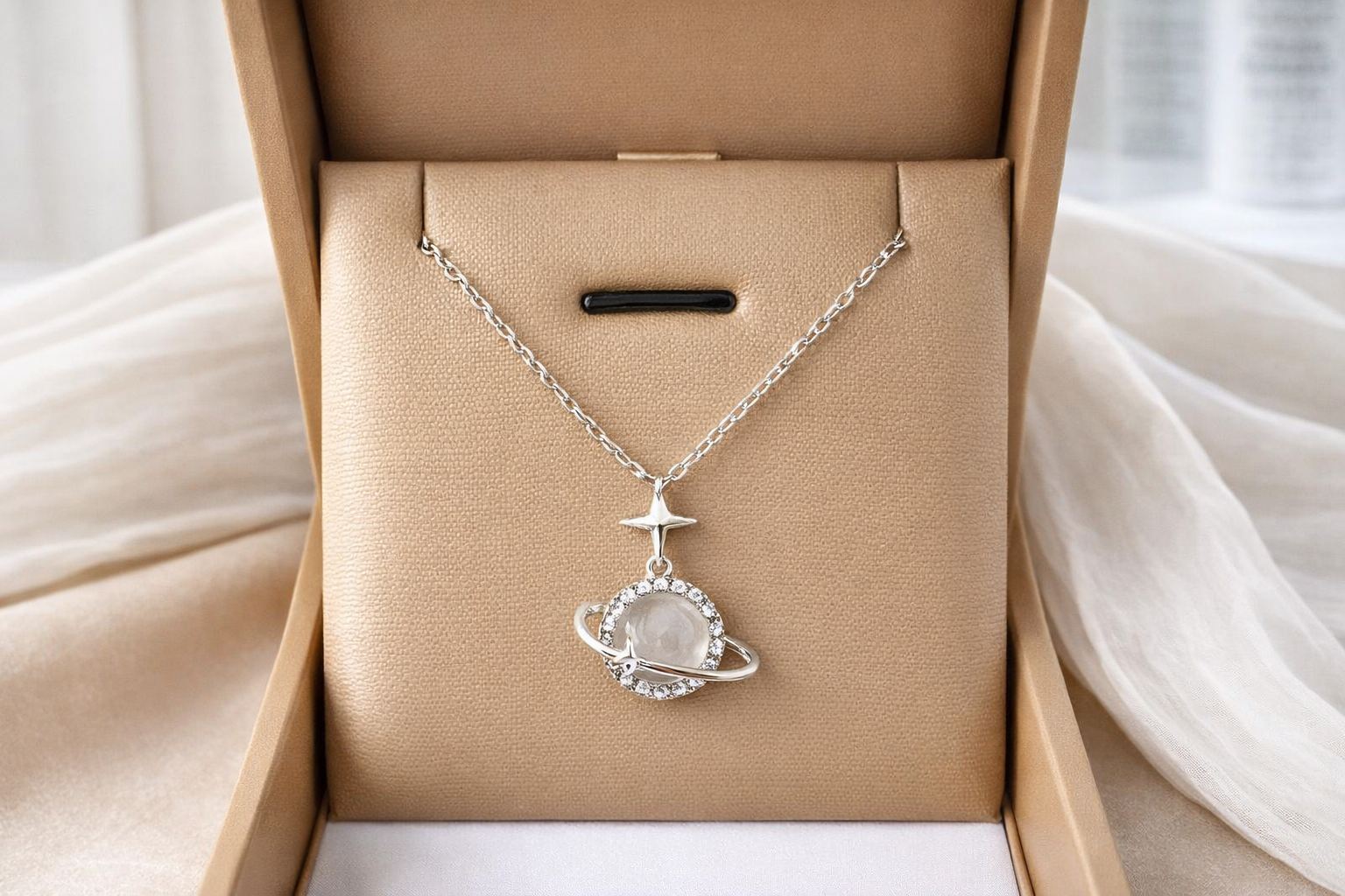 Planet & Star Pendant Jewelry- Celestial Orbit Pendant Necklace – “Shine like the stars, carry the universe with you.”