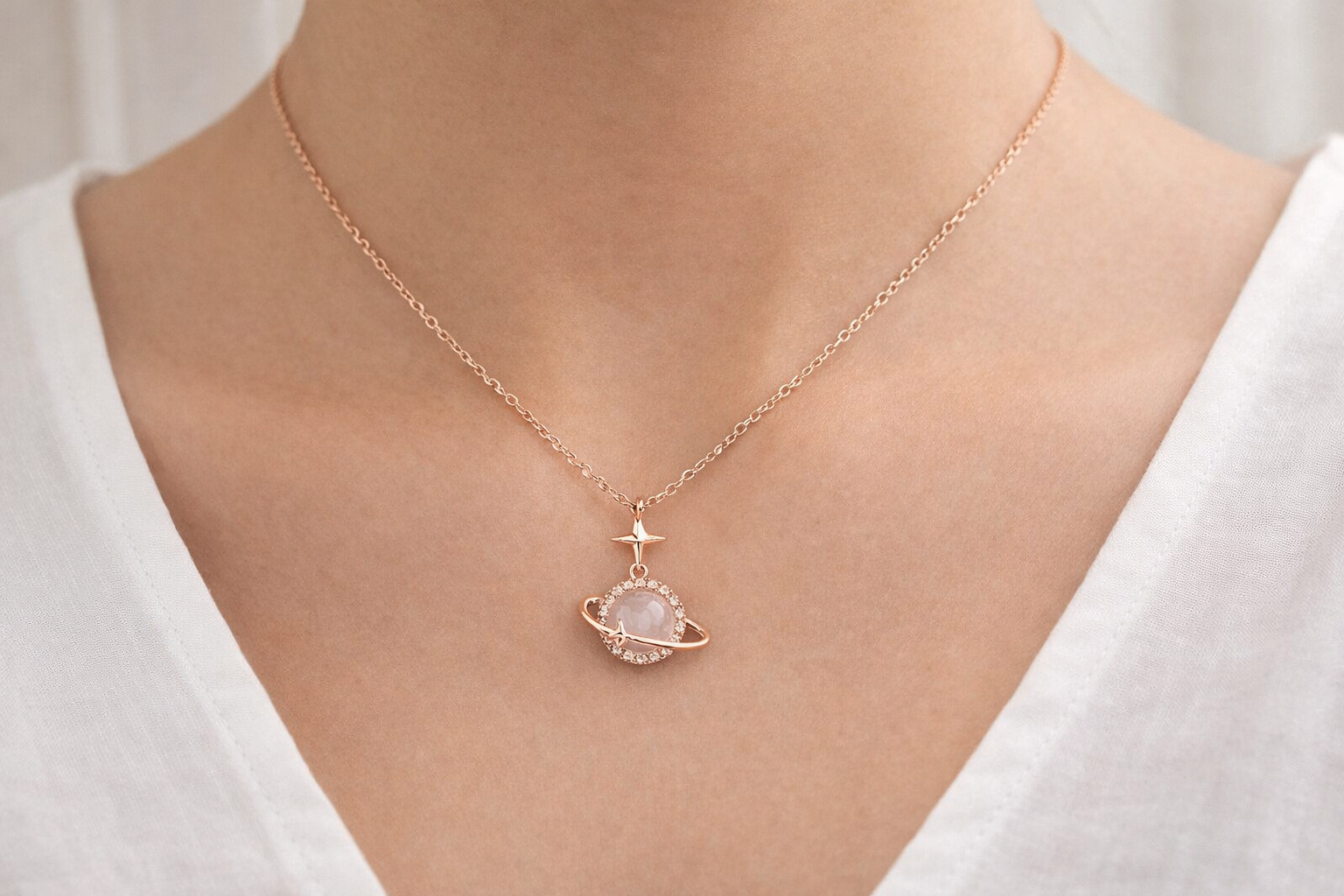 Planet & Star Pendant Jewelry- Celestial Orbit Pendant Necklace – “Shine like the stars, carry the universe with you.”